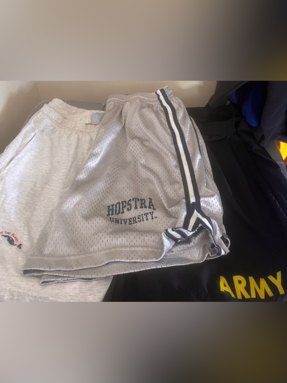 3 vintage college basketball shorts bundle bottoms b7 md hofstra army usa made